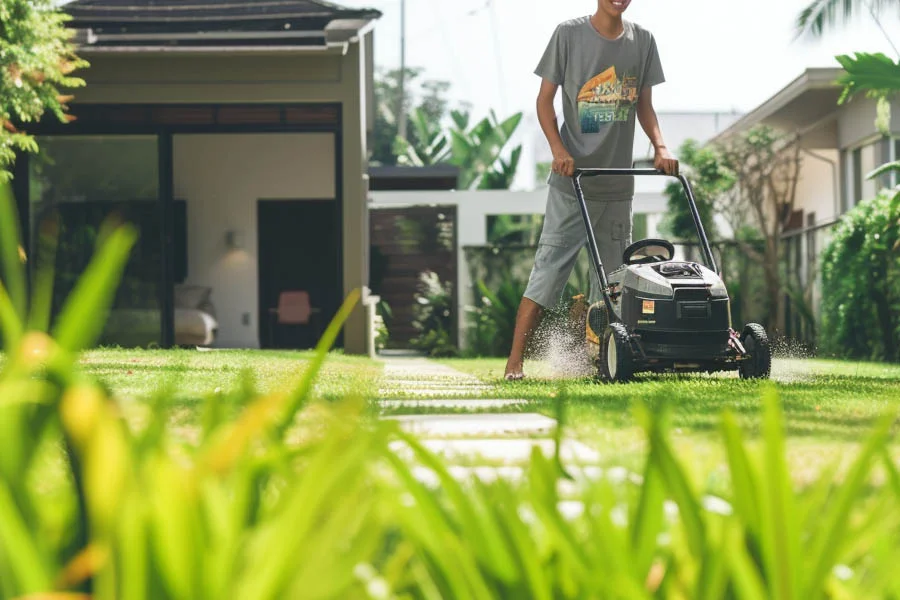 cordless battery lawn mower