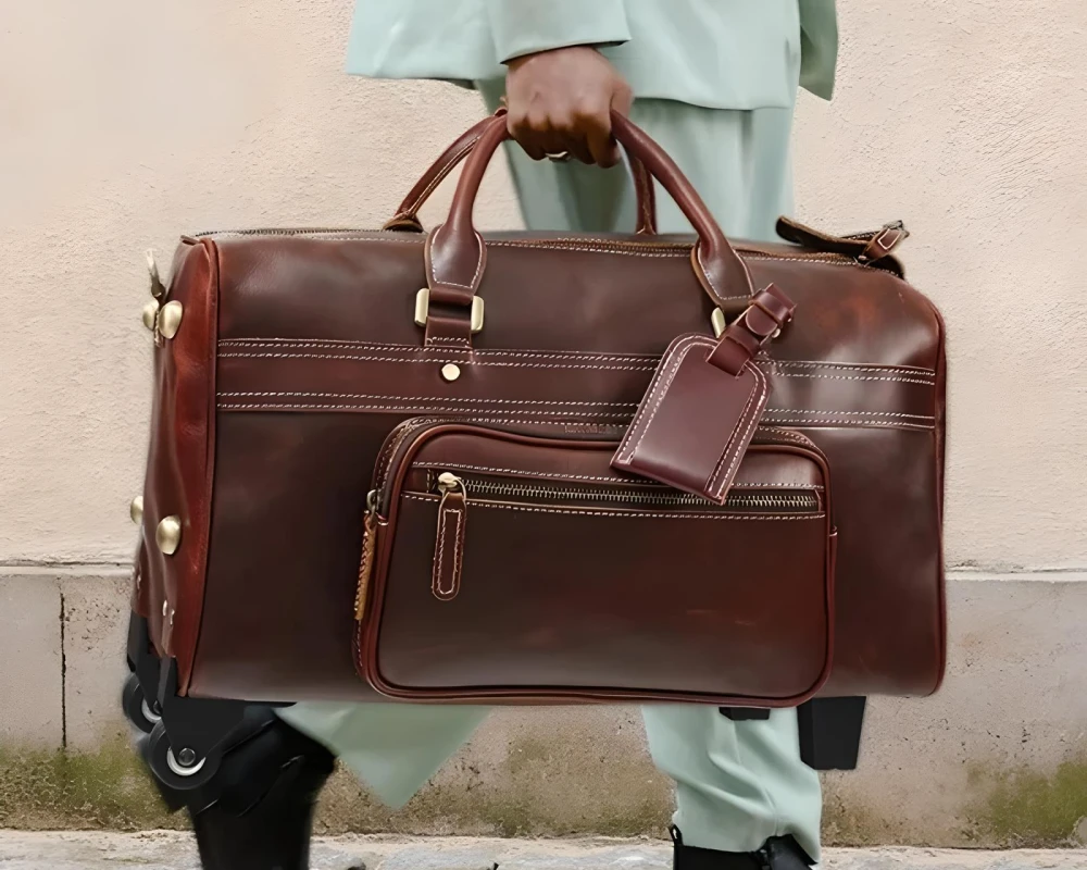 carry on luggage leather