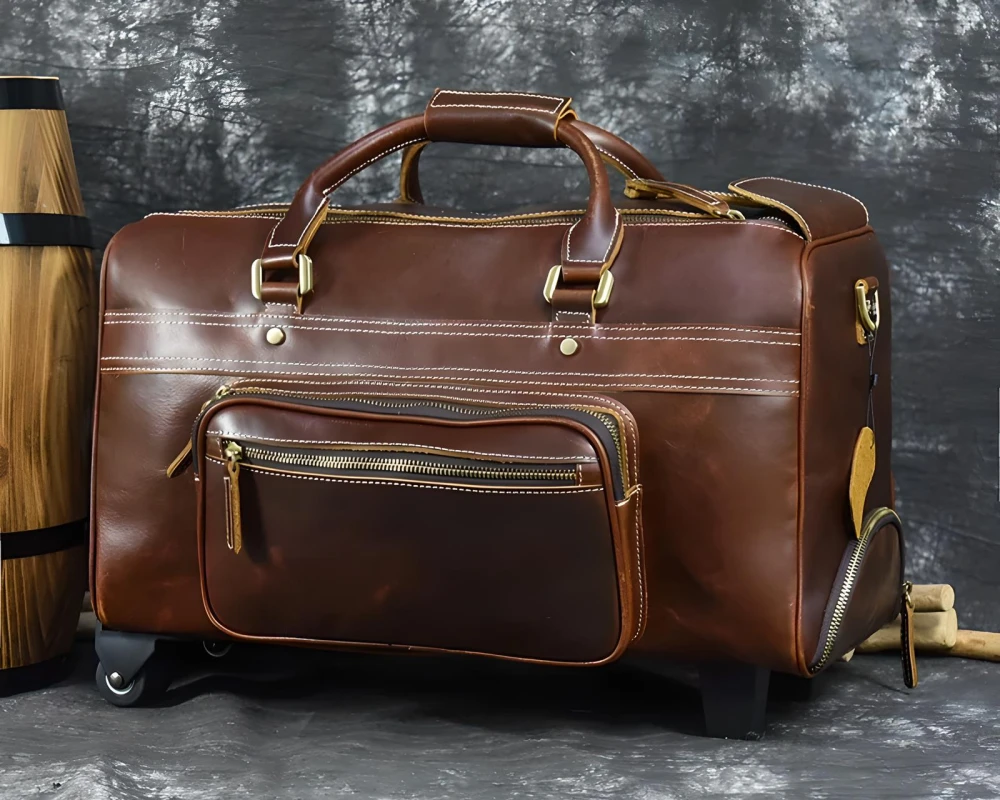 leather carry on case