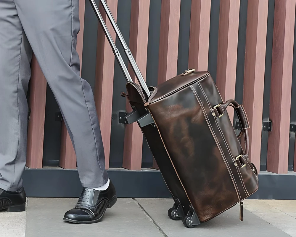 leather carry on case